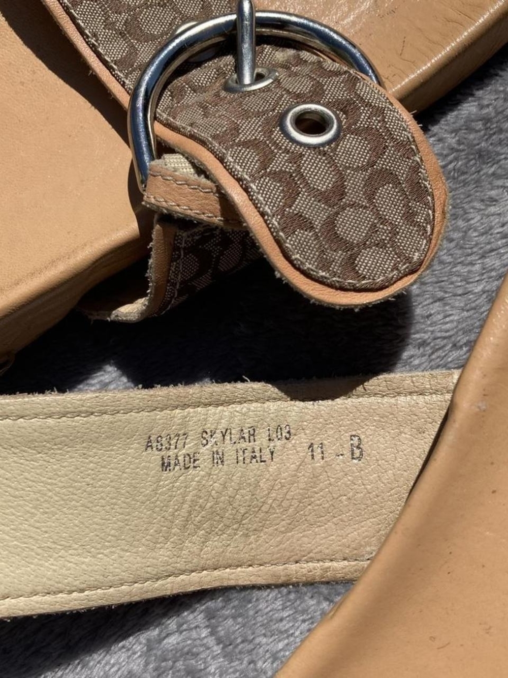 Coach Monogram Canvas Strap Slide Sandals - Tan - Picture 8 of 8
